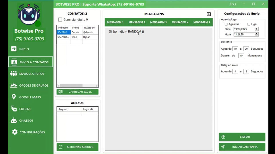 Personalização de Mensagens
